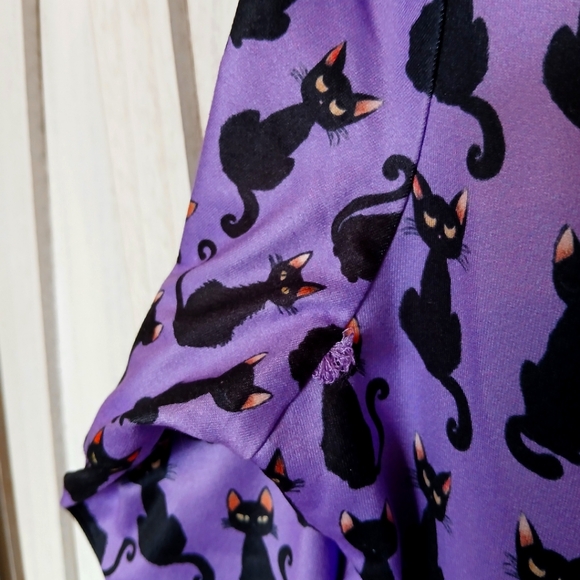 Dolly and Dotty Cat Purple & Black 3/4 Sleeve Billie Dress w/ Pockets - 4 - Picture 8 of 12